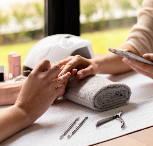 Close up woman manicure appointment